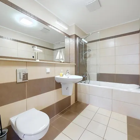 شقة Apartamentyprzymorzu Olympic Park Z Prywatnym Tarasem Z Widokiem Na Morze