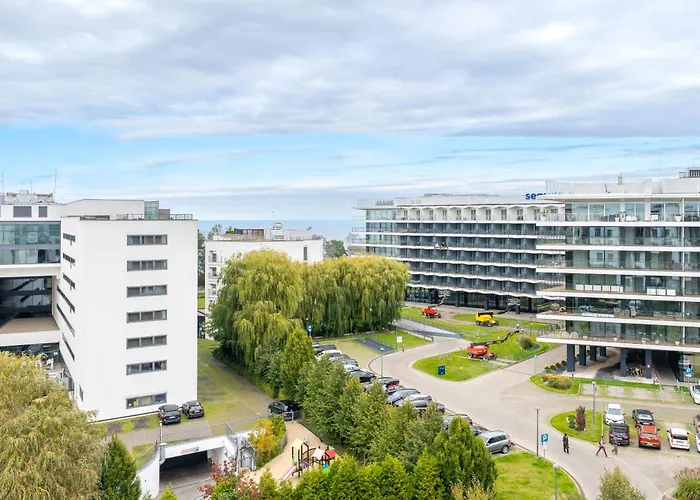 Lägenhet Apartamentyprzymorzu Olympic Park Z Prywatnym Tarasem Z Widokiem Na Morze Kołobrzeg