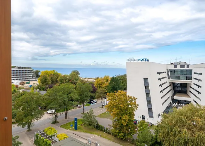 Lägenhet Apartamentyprzymorzu Olympic Park Z Prywatnym Tarasem Z Widokiem Na Morze